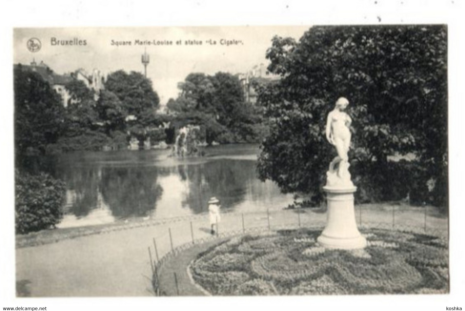 BRUSSEL - Bruxelles - Square Marie Louise Et Statue La Cigale - Verzonden Envoyée 1913 - édit  Nels Serie 1 No 253 - Forêts, Parcs, Jardins