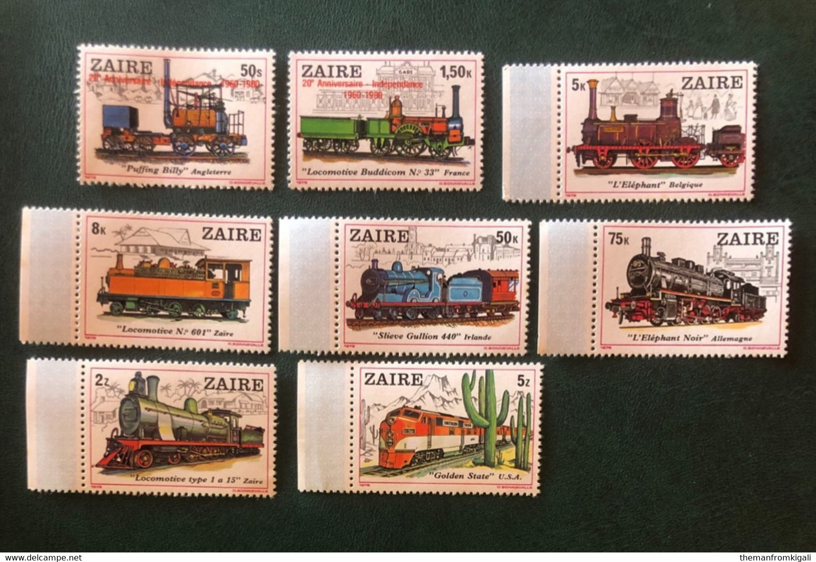 Congo DRC/Zaire 1980 - Locomotives - Unused Stamps