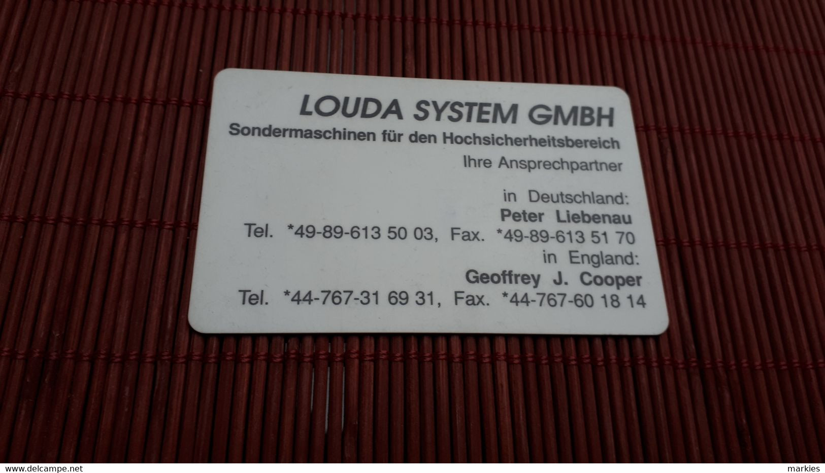 Louda System Card  2 Scans Very  Rare ! - Unknown Origin