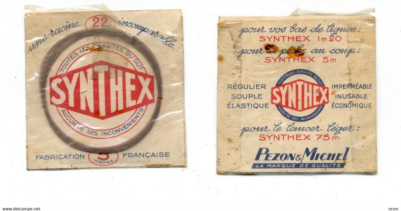 Matériel De Pêche / Collection Thème Pêche / Ancien Sachet De Bas De Ligne Synthex N° 22 De Marque : Pezon & Michel - Pesca