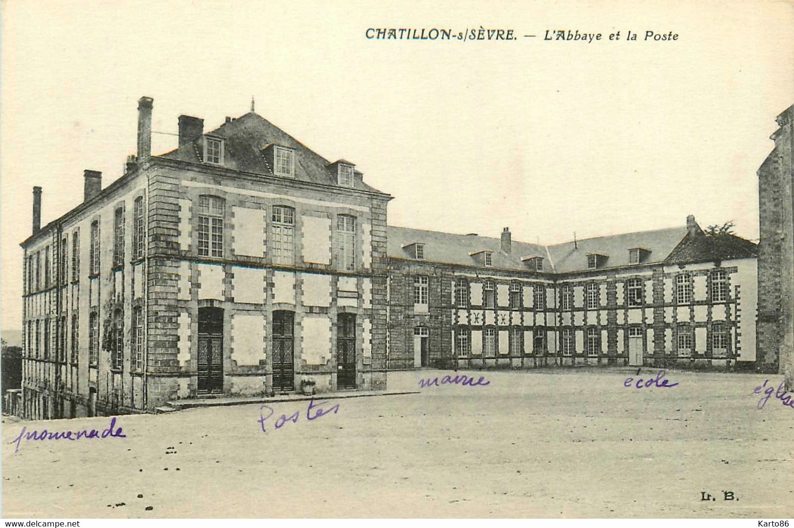 Châtillon Sur Sèvre * Mauléon * Place De L'abbaye Et De La Poste * Ptt - Mauleon