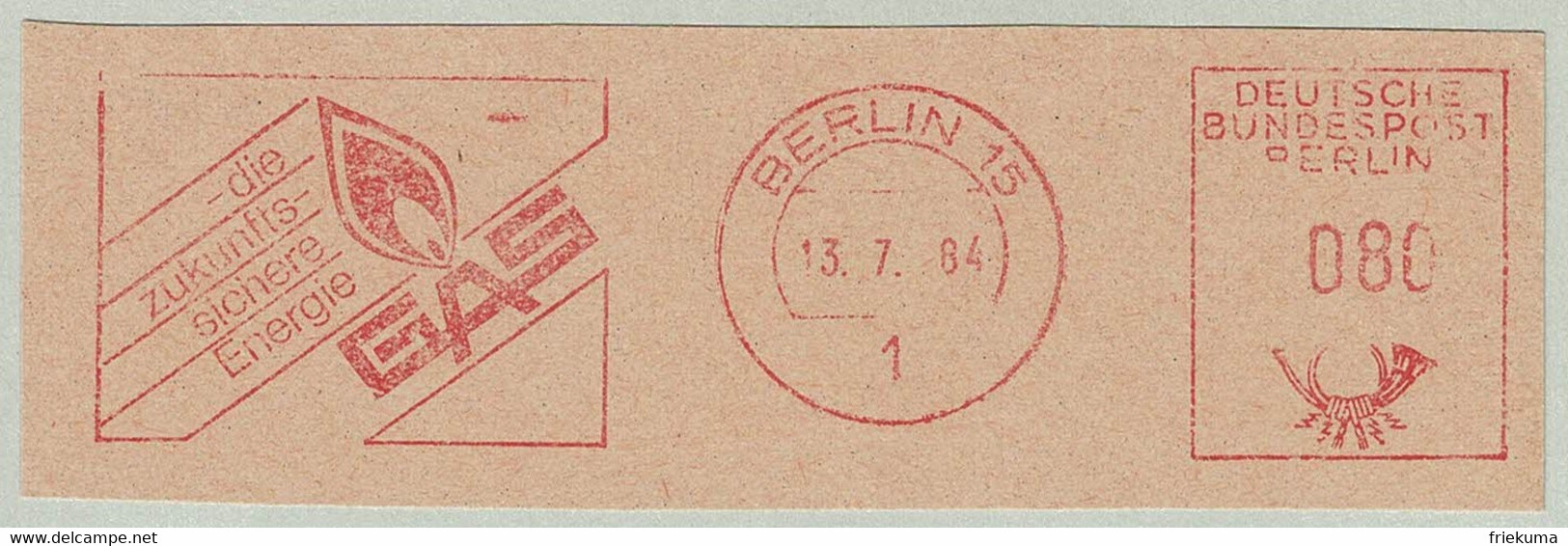 Deutsche Bundespost 1984, Freistempel / EMA / Meterstamp Gas / Gaz Berlin, Energie / Energy - Gas