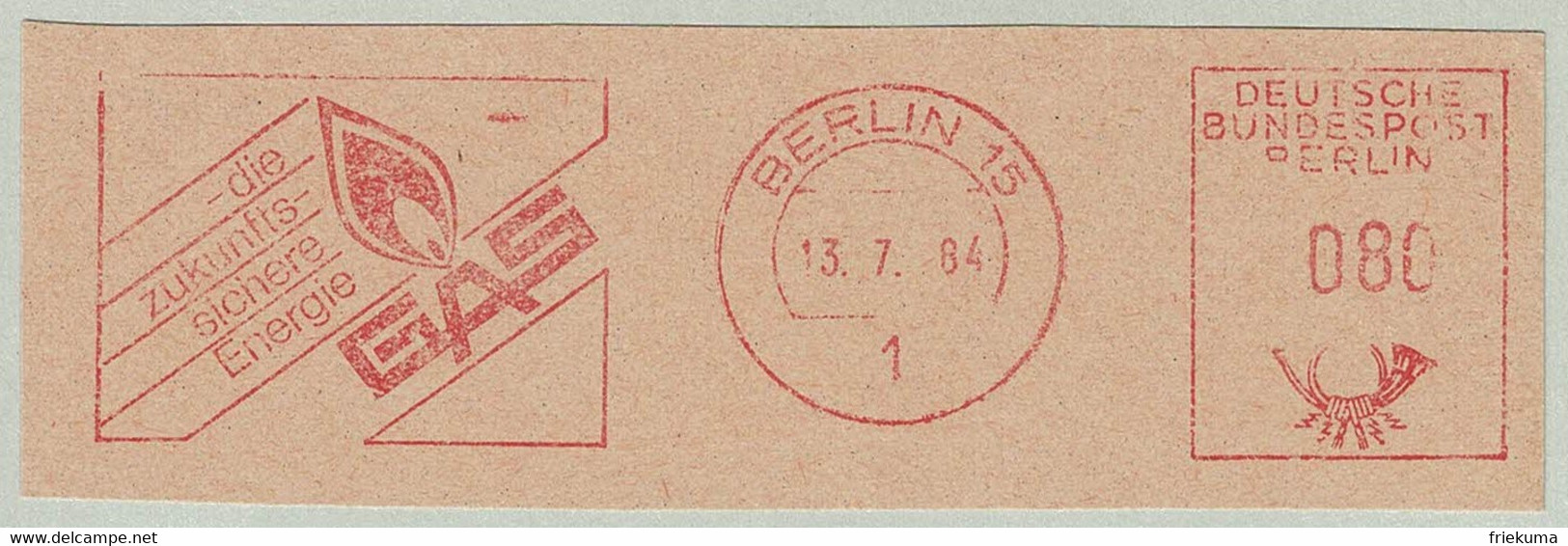 Deutsche Bundespost 1984, Freistempel / EMA / Meterstamp Gas / Gaz Berlin, Energie / Energy - Gaz