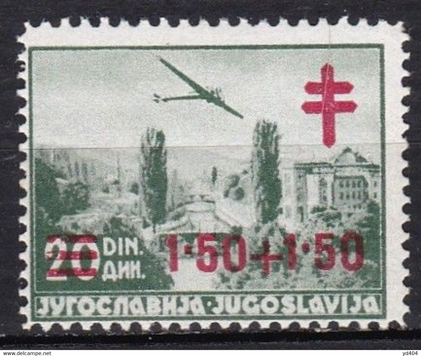 YU429 – YOUGOSLAVIA – AIRMAIL - 1940 – ANTI-T.B. FUND – SG # 448 MNH 2,50 € - Posta Aerea