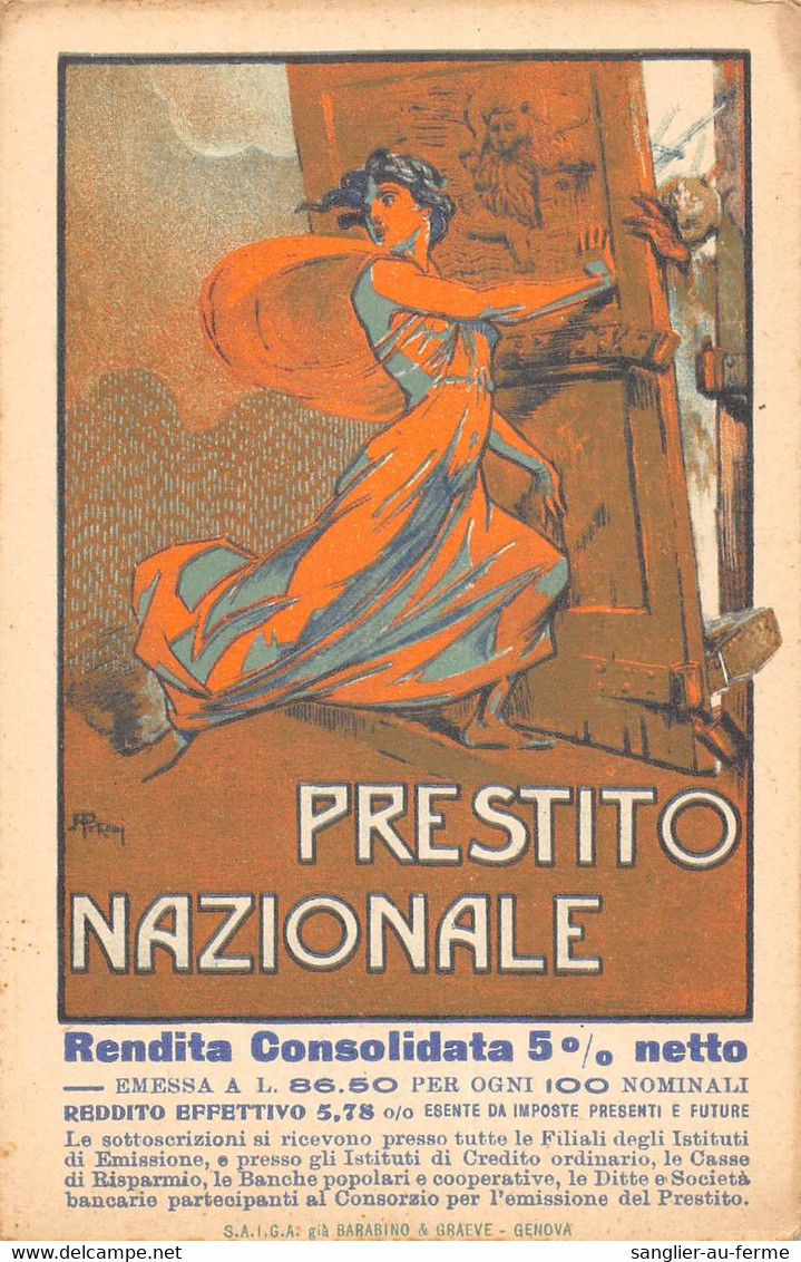 CPA GUERRE / ITALIE / ILLUSTRATEUR SIGNE ANDRE PETRONI PRESTITO NAZIONALE - Guerra 1914-18