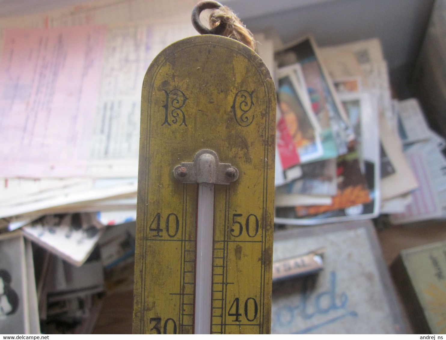 Old Wooden Thermometer Around 1920-1930 Dimensions 25 Cm - Altri Apparecchi