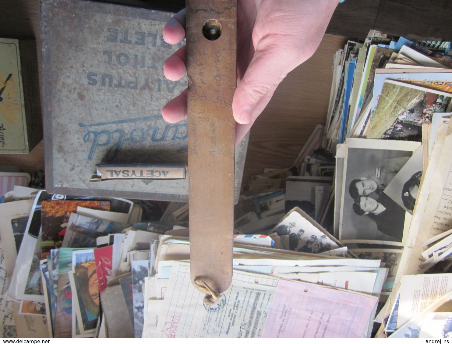 Old Wooden Thermometer Around 1920-1930 Dimensions 25 Cm - Otros Aparatos