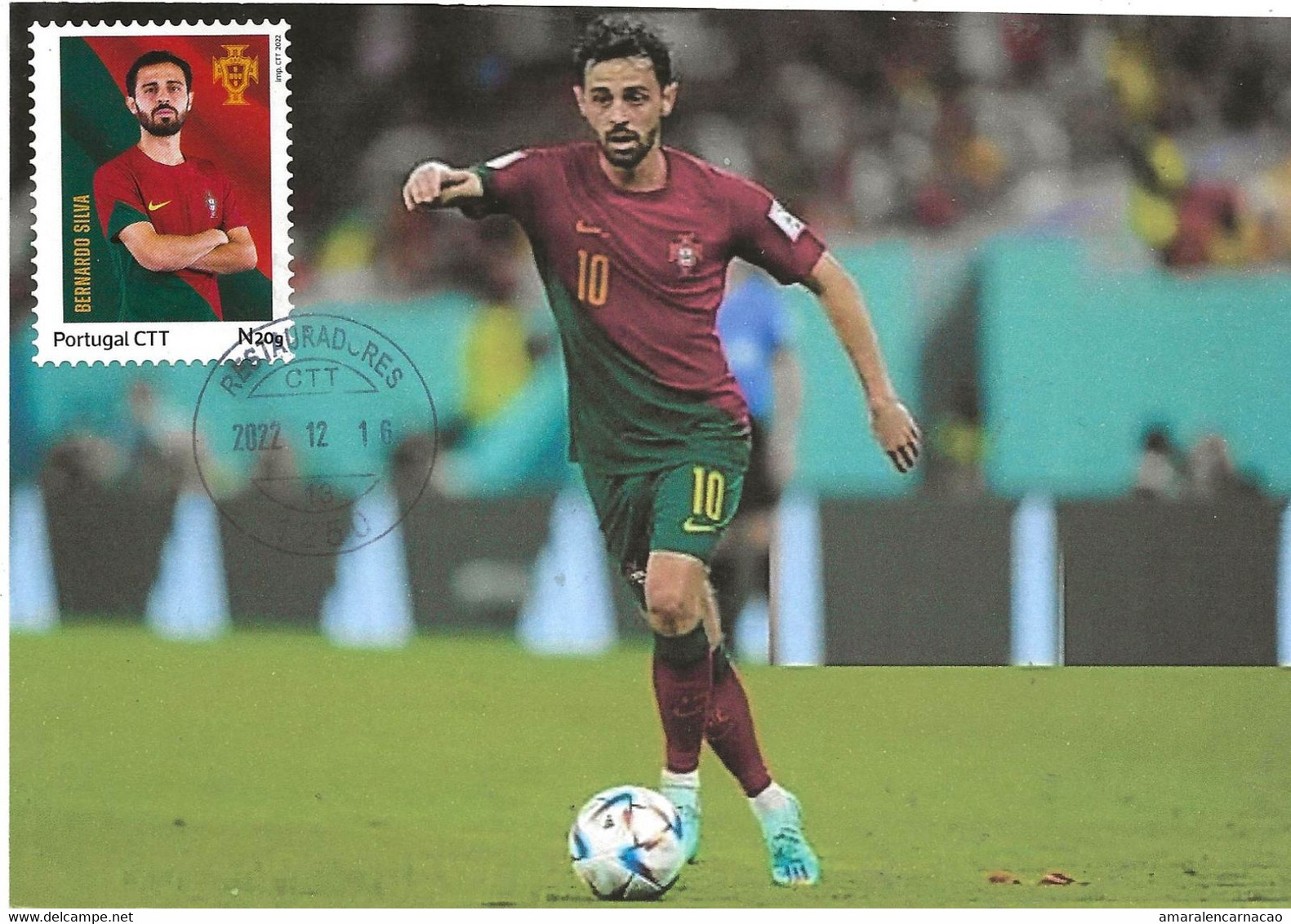 CARTE MAXIMUM- CARTOLINA MAXIMA- MAXIMUM CARD- MAXIMUM KARTE - PORTUGAL - FOOTBALL - QATAR 2022 - BERNARDO SILVA - 2022 – Qatar