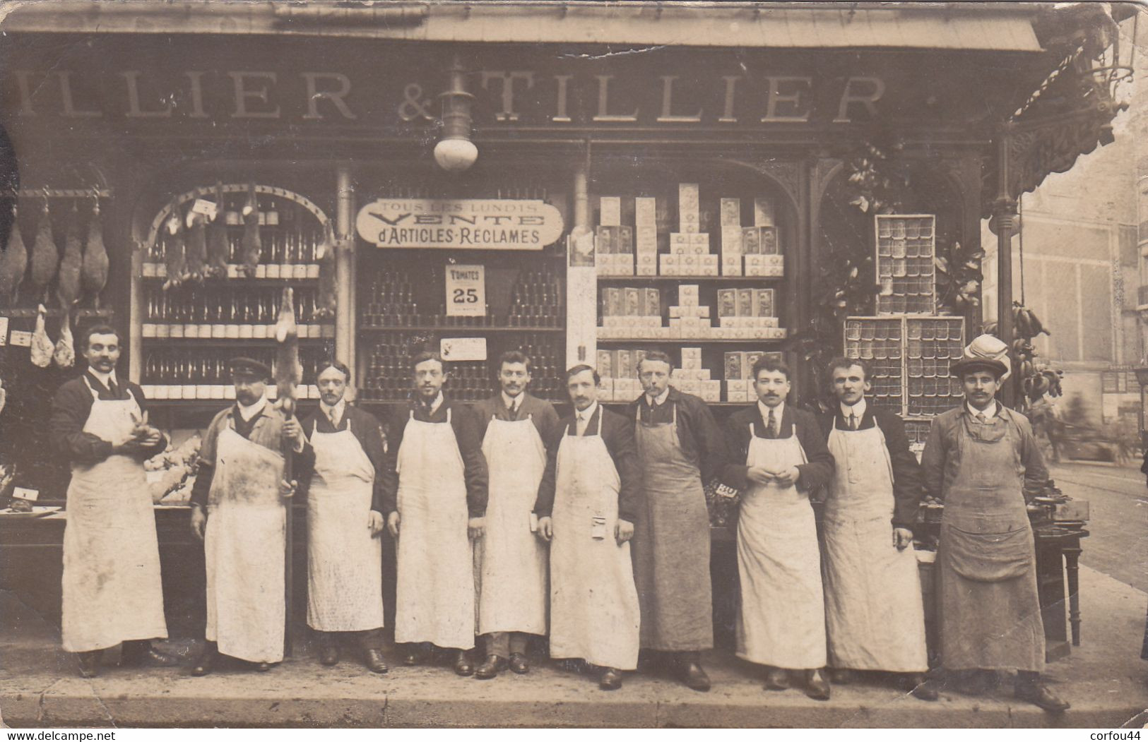 75 - PARIS  : Devanture TILLIER Vins/ Epicerie/ Comestibles - Superbe Carte Photo - COMMERCE- METIER - Non Classés