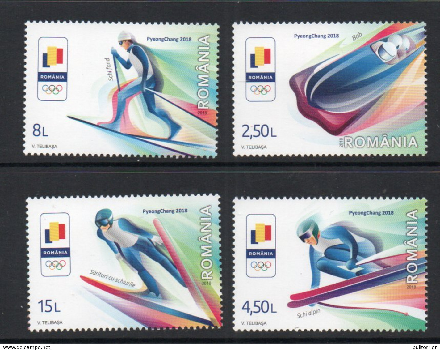 OLYMPICS - ROMANIA  - 2018 - PYEONGCHANG WINTER OLYMPICS  SET OF 4  MINT NEVER  HINGED SG CAT £30 - Invierno 2018 : Pieonchang