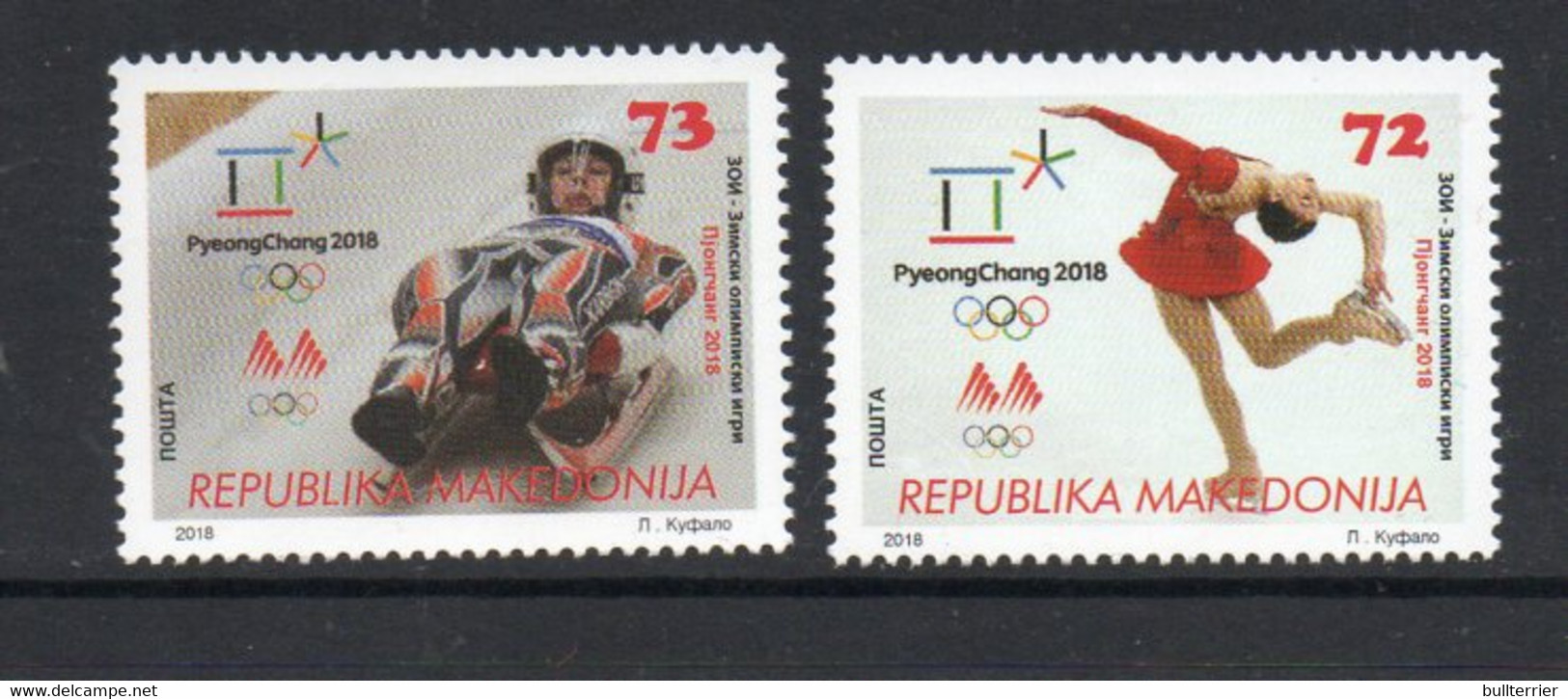 OLYMPICS -  MACEDONIA   - 2018 - PYEONGCHANG WINTER OLYMPICS SET OF 2   MINT NEVER  HINGED - Winter 2018: Pyeongchang