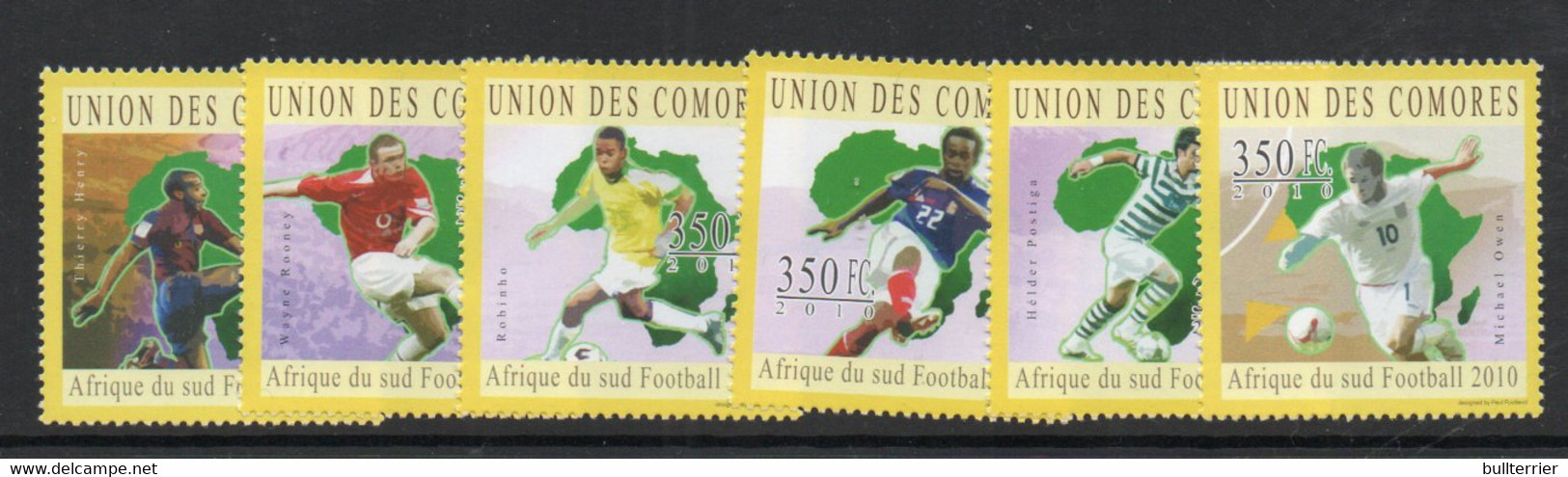 SOCCER - COMOROS - 2010 - SOUTH AFRICA WORLD CUP  SET  OF 4  MINT NEVER HINGED - 2010 – Afrique Du Sud