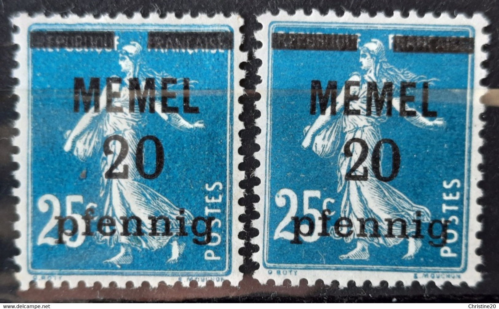 Memel 1920/21 N°20/20a *TB Cote 24,50€ - Unused Stamps