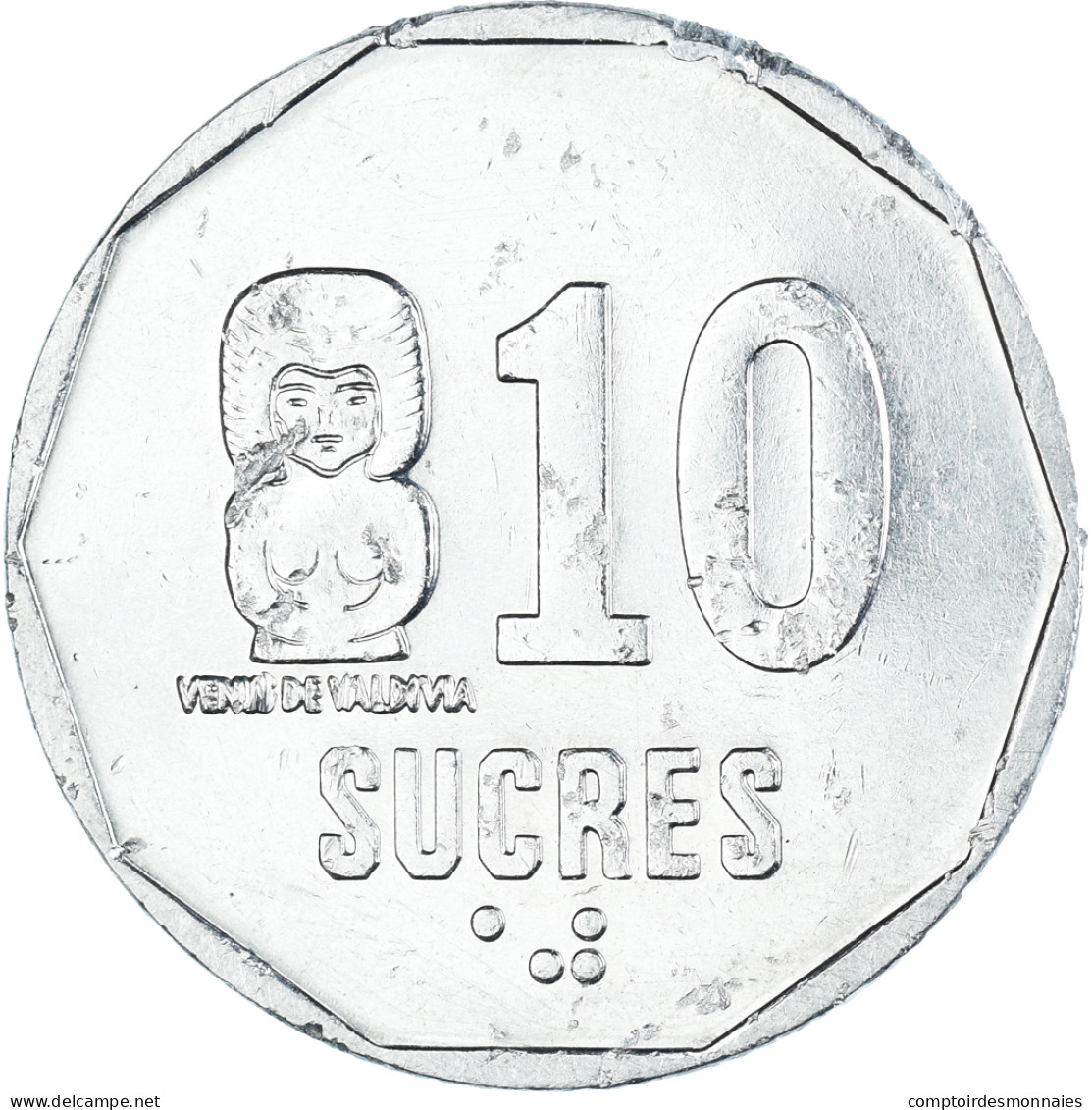 Monnaie, Équateur, 10 Sucres, Diez, 1988 - Ecuador