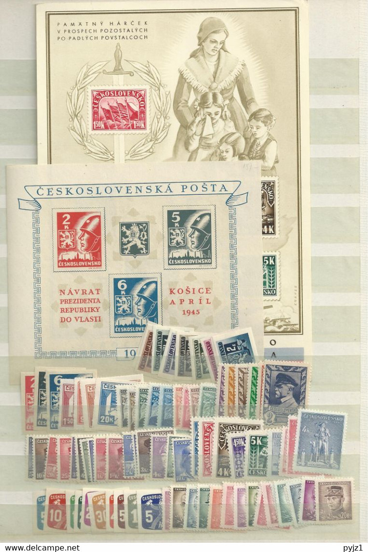 1945 MNH Year Collection Tschechoslowakei, Postfris** - Annate Complete