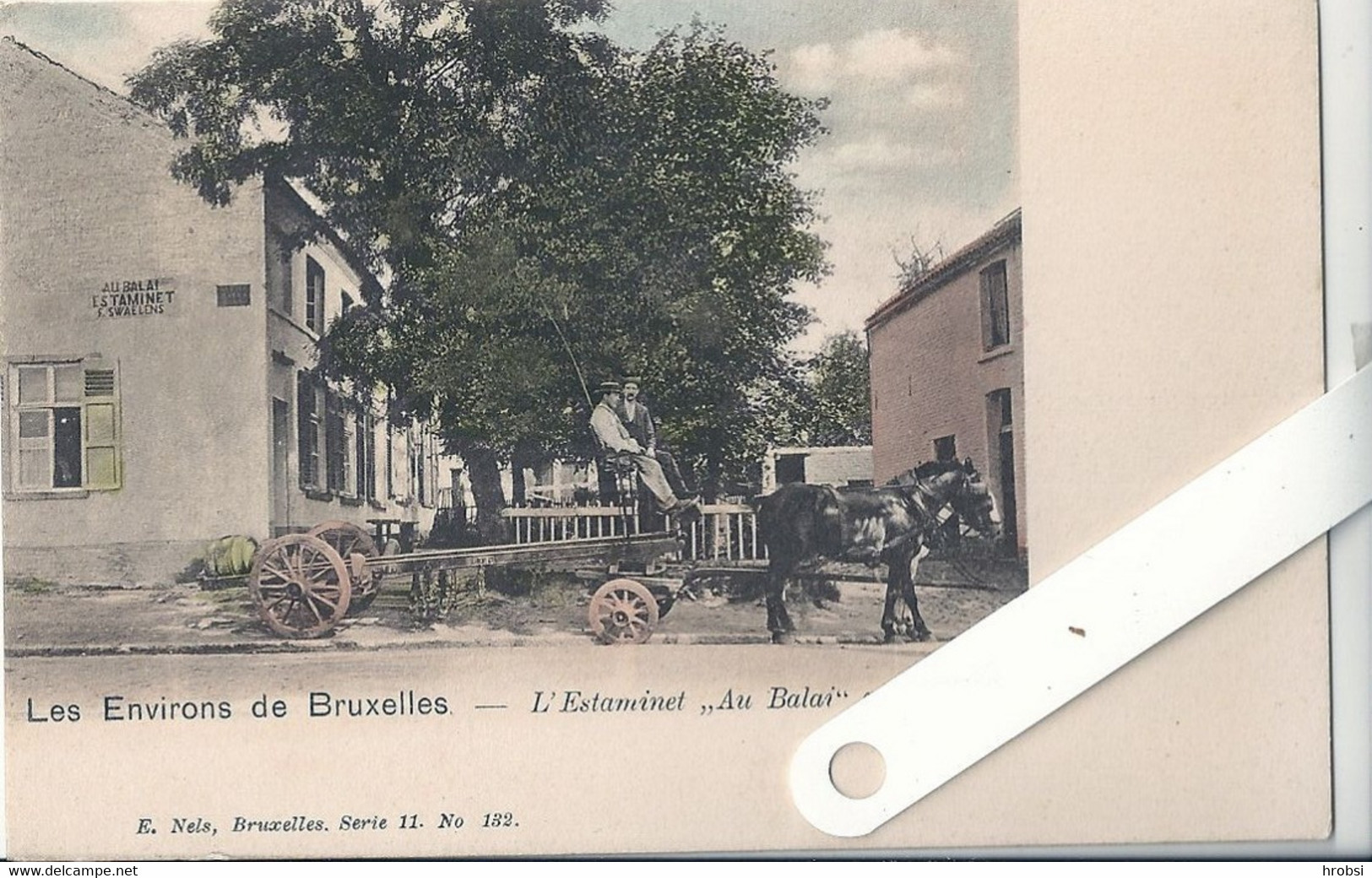 B 112, Linkebeck, L'Estaminet " Au Balai", Edition Nels Série 11 N 132 - Cafés, Hôtels, Restaurants