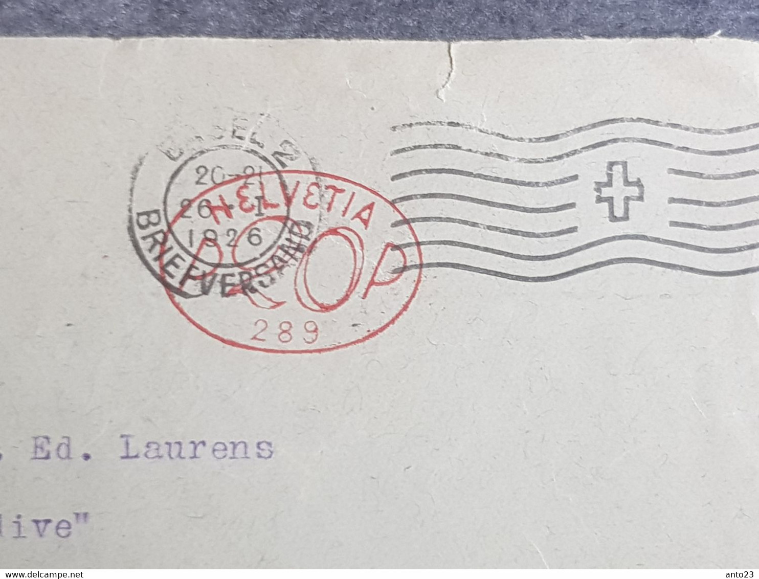 EMA Suisse 20 (289 Sté GOTH), Lettre De Bâle (flamme Croix Rouge) Le 26.01 1926 Pour Genève - Affranchissements Mécaniques