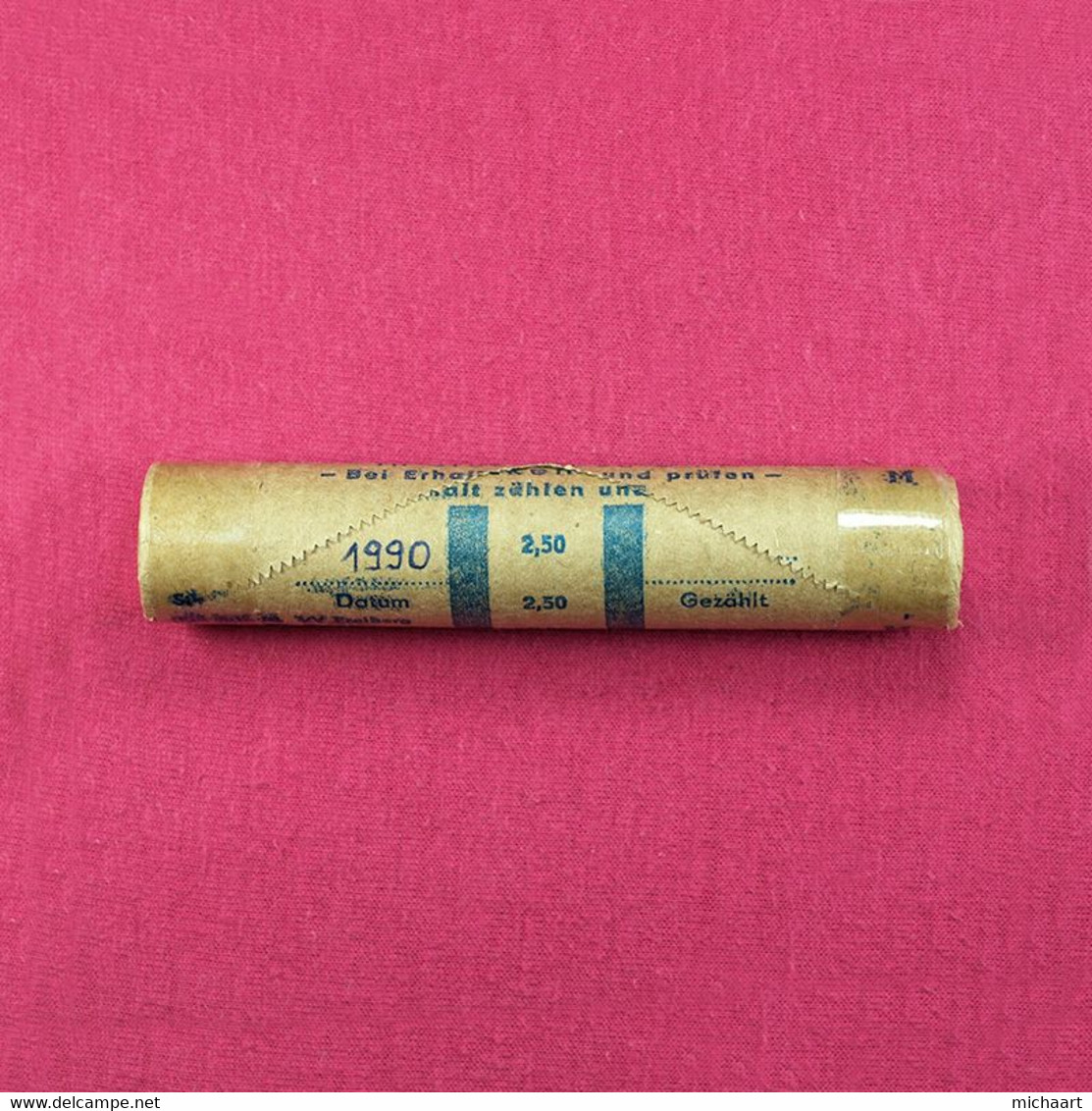 Coins Roll DDR East Germany 50 X 5 Pfennig Roll 1990 KM# 9.2 BU 03187 - 5 Pfennig