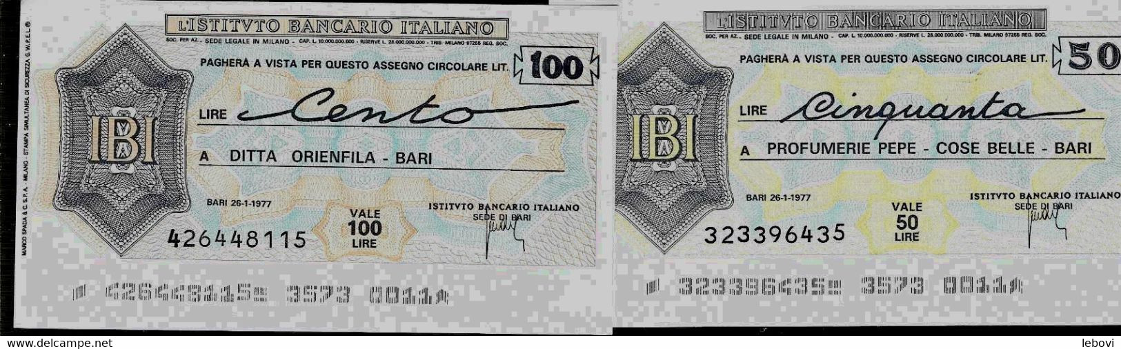 ITALIE – Instituto Bancario Italiano (1977) – Lot De 2 Billets : 50 Et 100 Lires - [ 4] Voorlopige Uitgaven