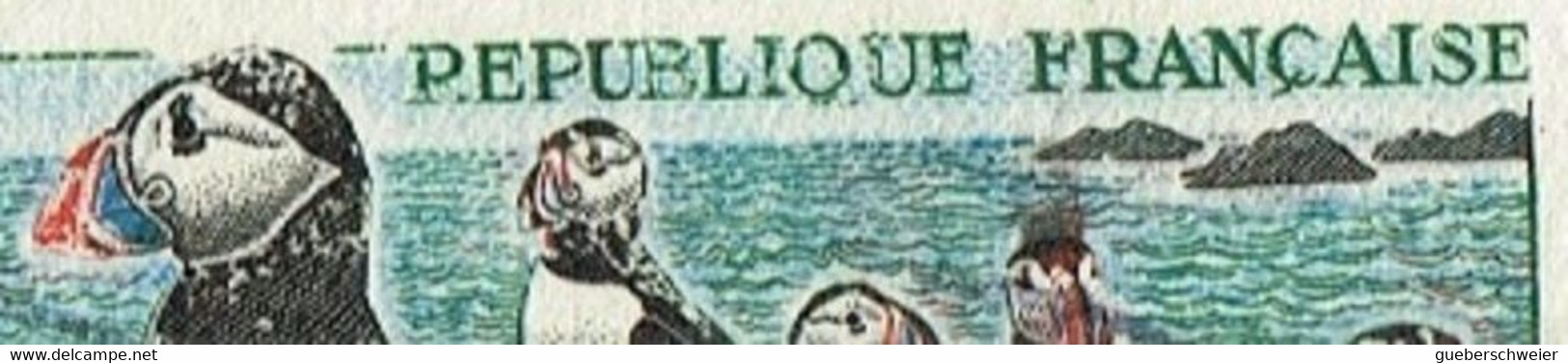 FR VAR 54 - FRANCE N° 1274 Obl. Macareux Variété Lettres évidées - Gebraucht