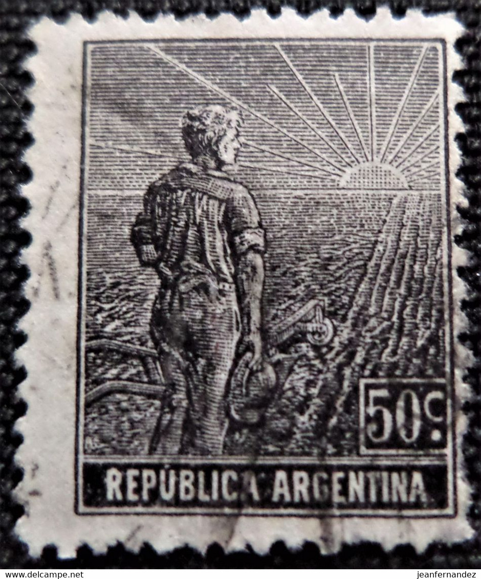 Timbre D'Argentine 1911 Farmer And Rising Sun Stampworld N° 172A - Oblitérés