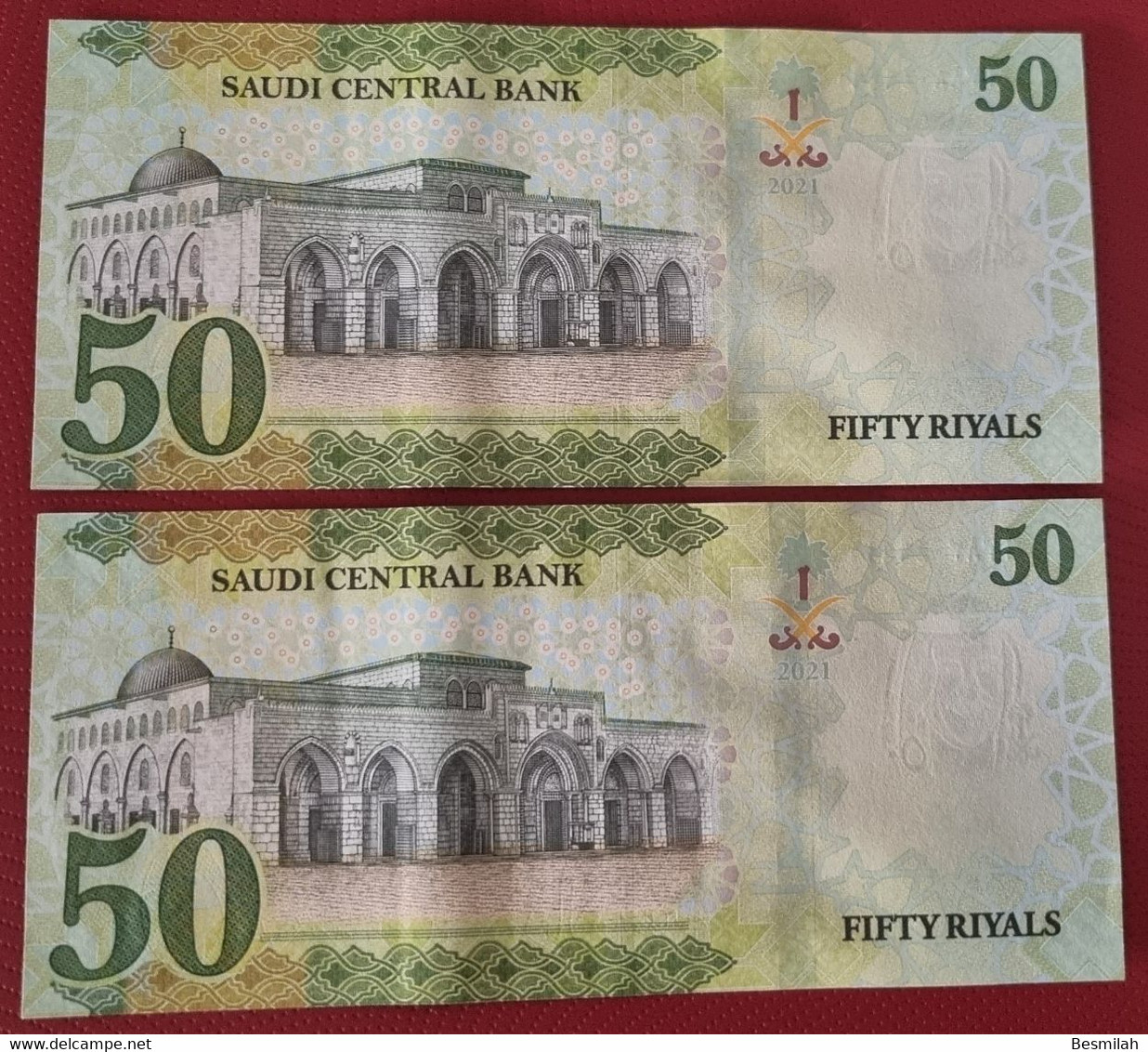 Saudi Arabia 50 Riyals 2016, 2017, 2021 P-40 A , B , C UNC Three Notes From A Bundle One Of Each Date 150 Riyals - Saudi Arabia