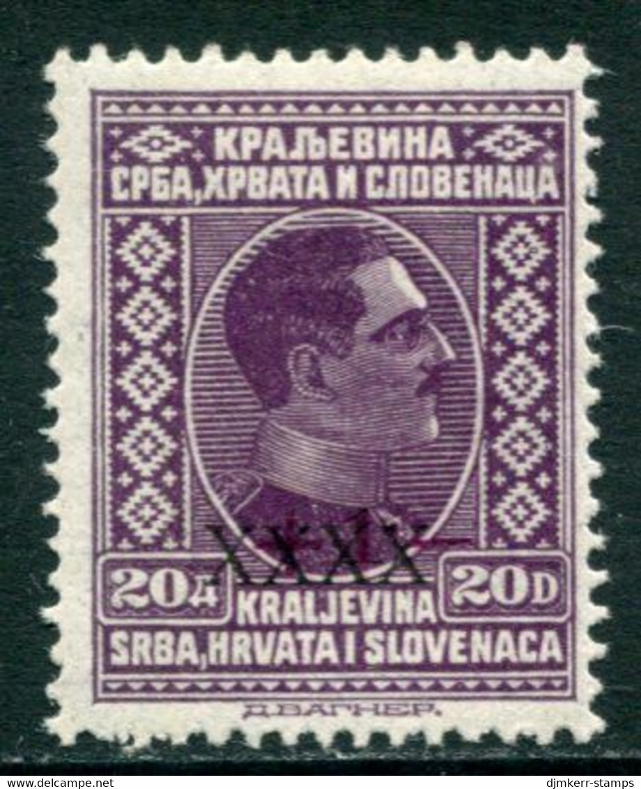 YUGOSLAVIA 1928 Cancelled Surcharge 20 D. MNH / **.  Michel 220 - Neufs