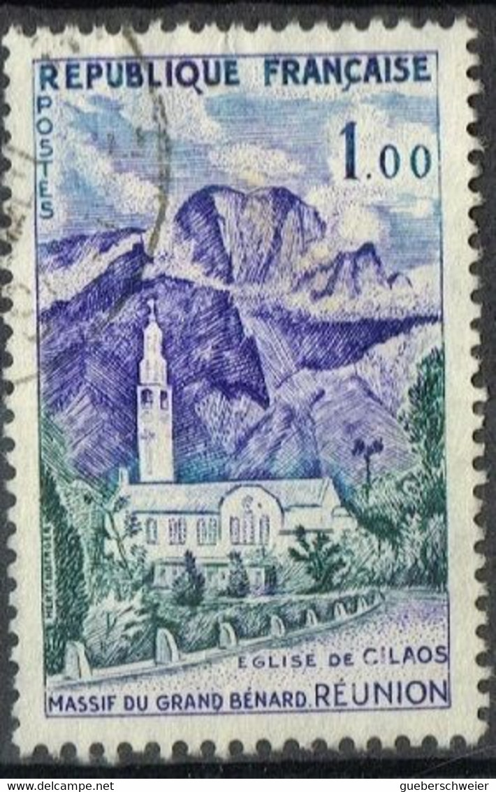 FR VAR 56 - FRANCE N° 1241 Obl. Eglise De Cilaos Réunion Variété Impression Dépouillée - Usati