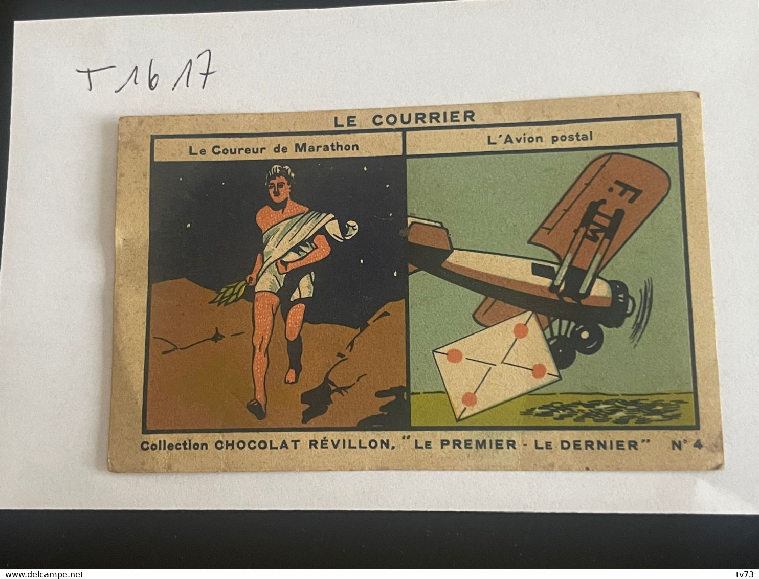 T1617 - Chromo - Chocolat REVILLON - Le Courrier - Coureur De Marathon - L'avion Postal - Revillon