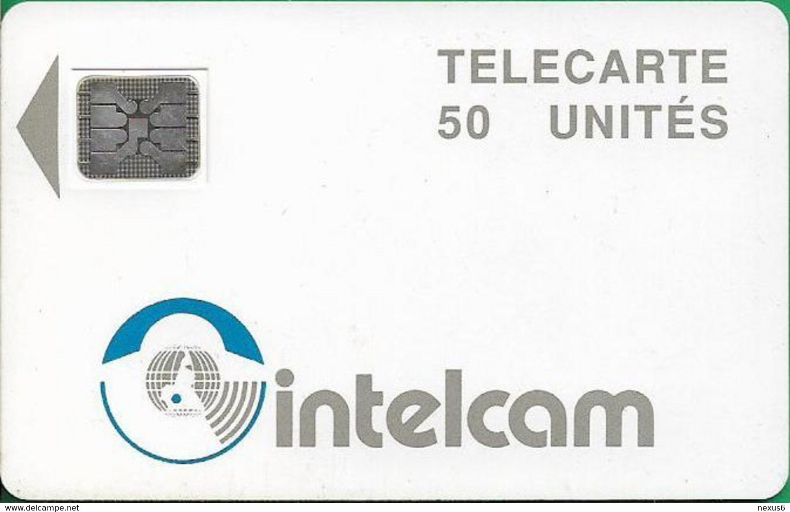 Cameroon - Intelcam - Chip - Logo Card - SC4 AFNOR, Matt, Hole 6mm, With Frame Around Chip, Cn.22953, 50Units, Used - Cameroon