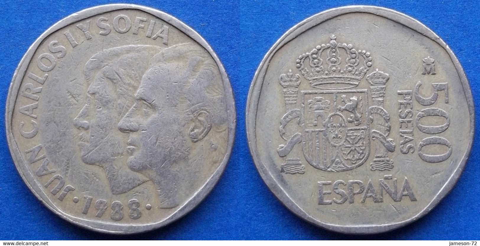 SPAIN - 500 Pesetas 1988 KM# 831 Juan Carlos I Peseta Coinage (1975-2002) - Edelweiss Coins - 500 Peseta