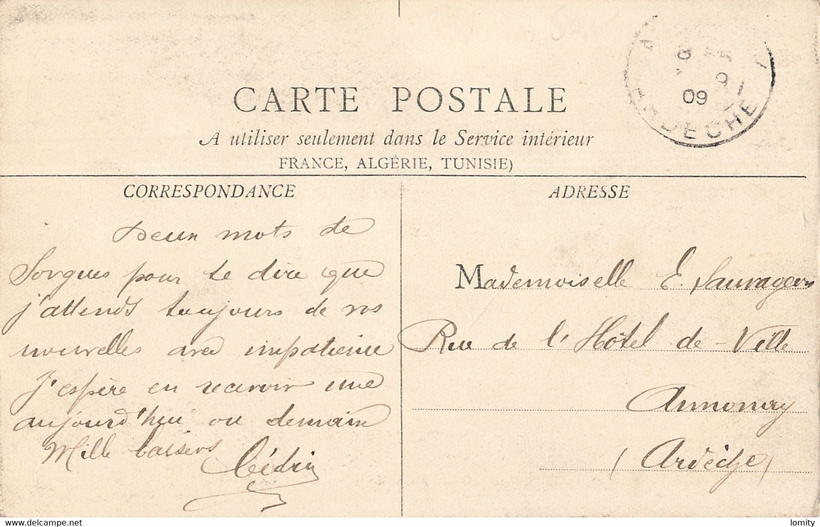 84 Sorgues Place De La République CPA Cachet 1909 - Sorgues