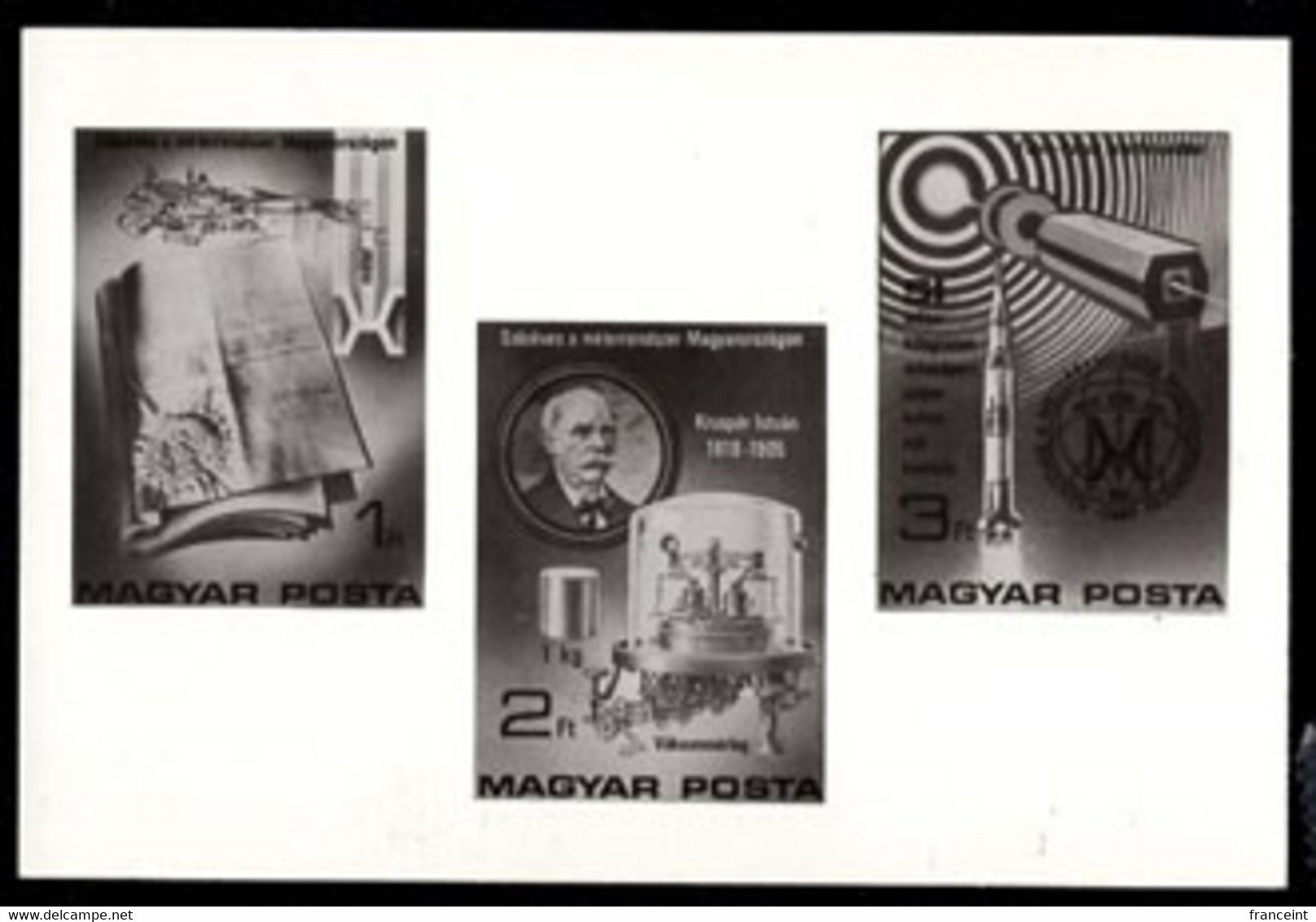 HUNGARY(1976) Introduction Of Metric System. Photographic Proof Of Set Of 3. Scott Nos 2418-20. - Essais, épreuves & Réimpressions