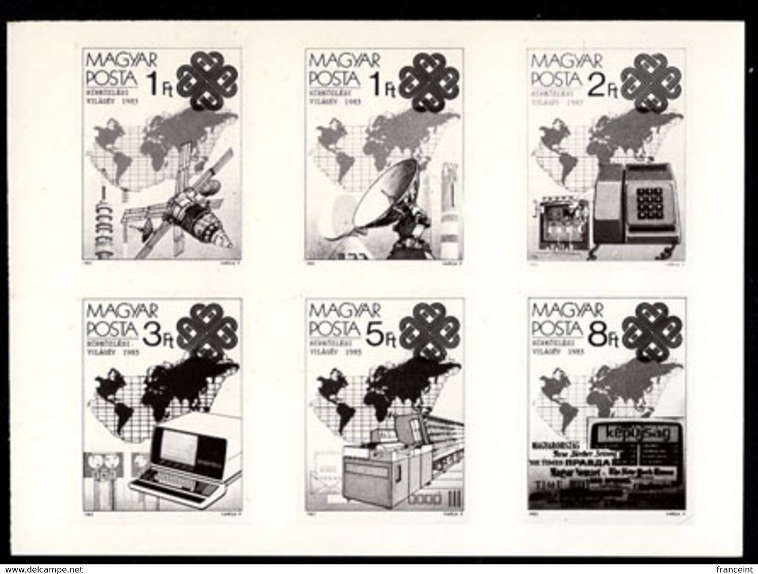 HUNGARY(1983) World Communications Year. Photographic Proof Of Set Of 6. Scott Nos 2806-11. - Essais, épreuves & Réimpressions