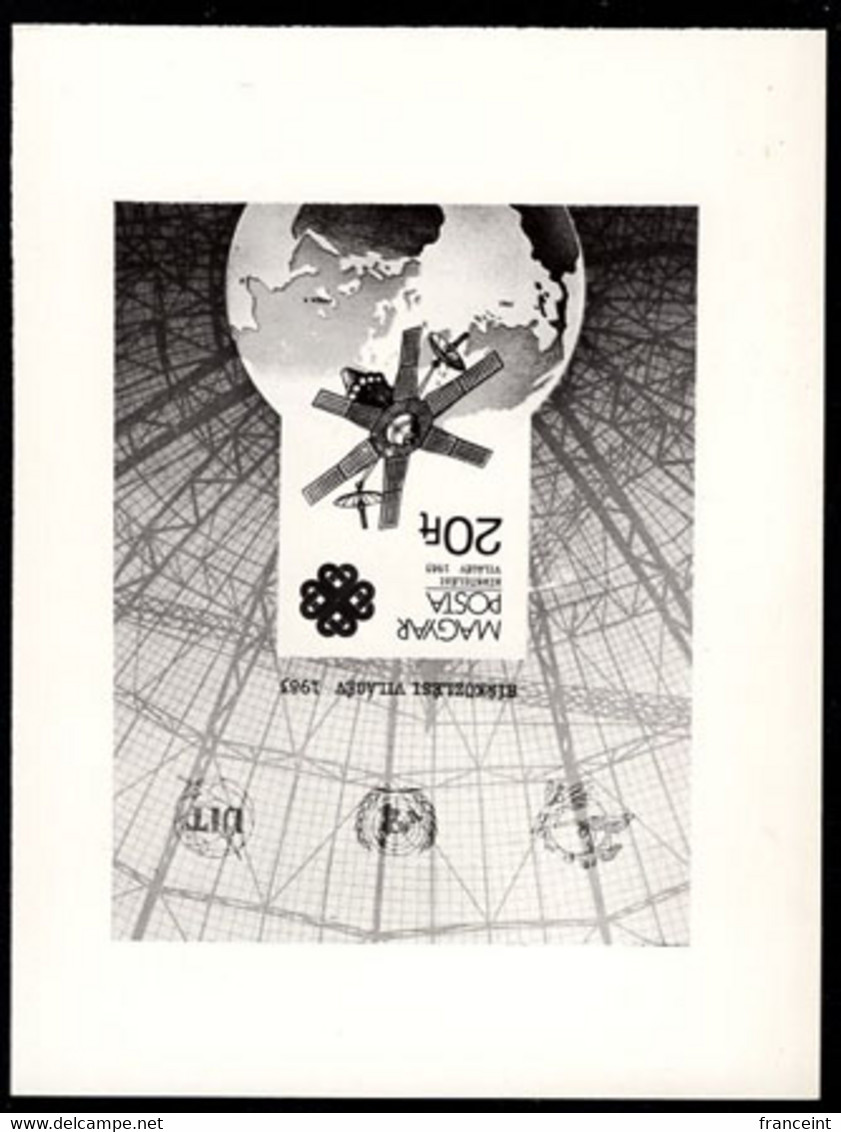 HUNGARY(1983) World Communications Year. Photographic Proof Of Souvenir Sheet. Scott No 2812. - Ensayos & Reimpresiones