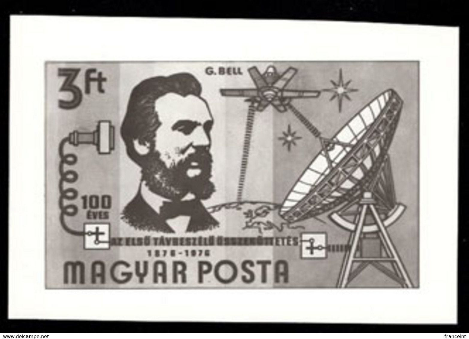 HUNGARY(1976) Bell. Satellite & Dish. Photographic Proof. Scott No 2410. - Proeven & Herdrukken