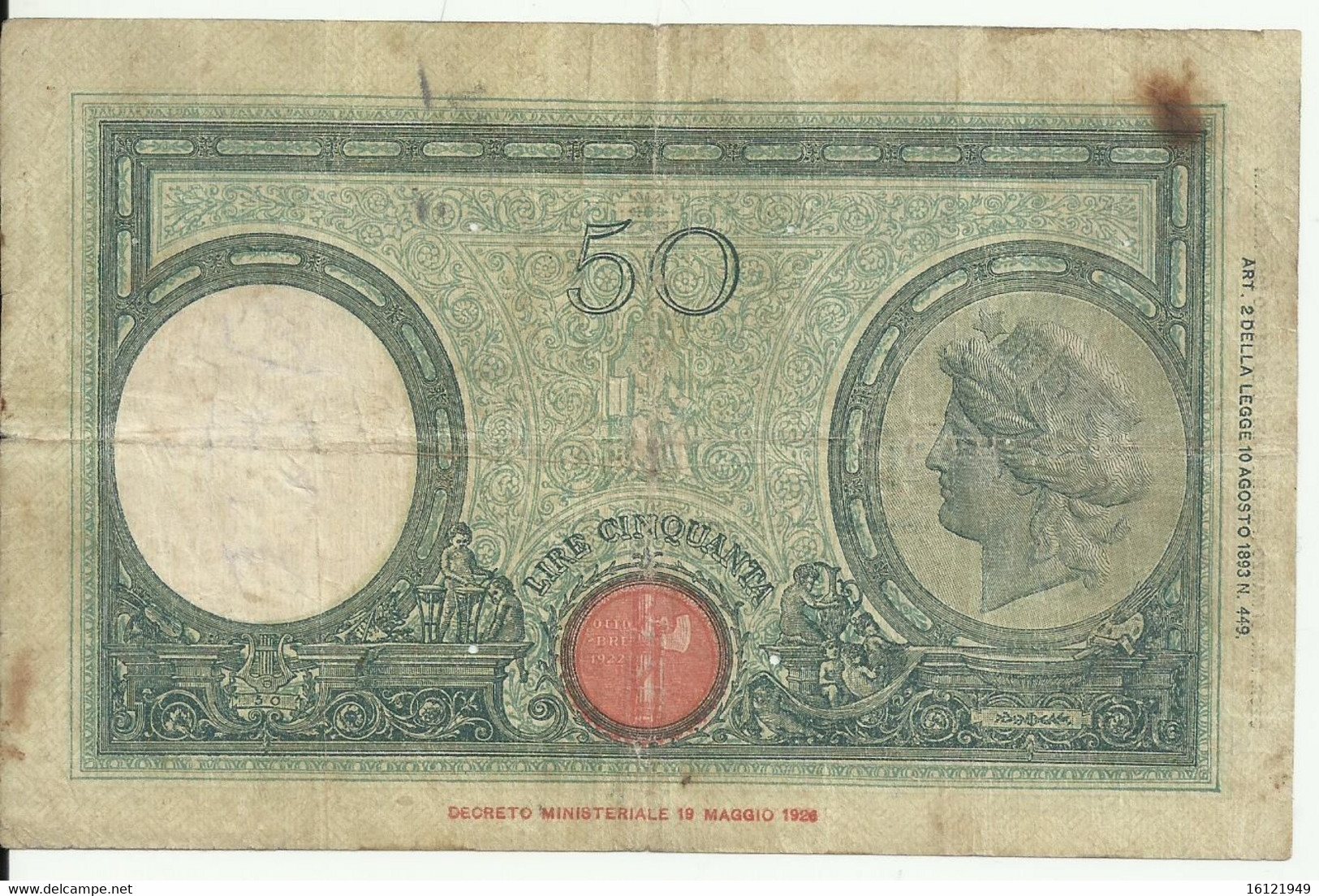 Z248 - 50 LIRE 31/03/1943 FASCIO - 50 Liras