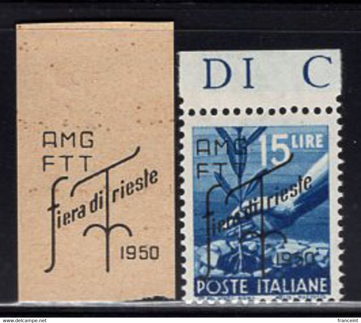 TRIESTE(1950) Hand Planting Tree. Proof Of Overprint Used For AMG-FTT On Issues Of Italy After WWII. Scott No 82//. - Andere & Zonder Classificatie