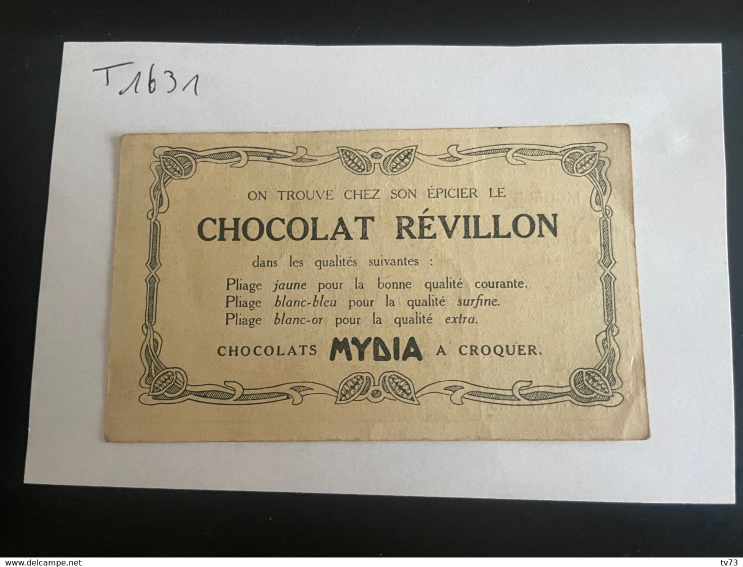 T1631 - Chromo - Chocolat REVILLON -  Animaux à Colorier - Le Canard - Revillon