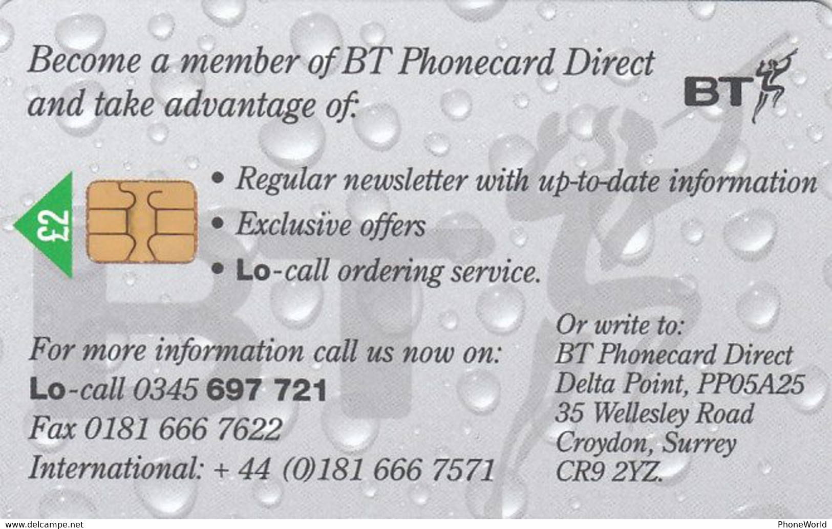 BT Chip, Christmas 1996 & Santa, 1000 Issues, MINT - BT Thematic Civil Aircraft Issues