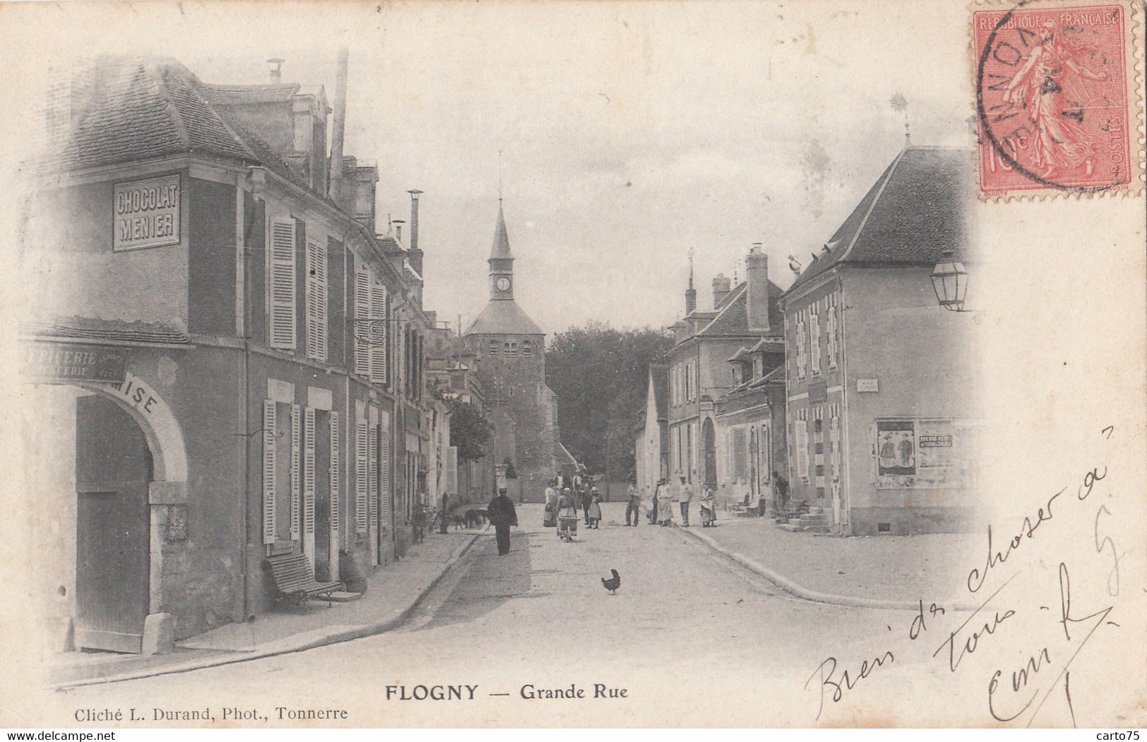 Flogny 89 - Grande Rue - 1904 - Flogny La Chapelle