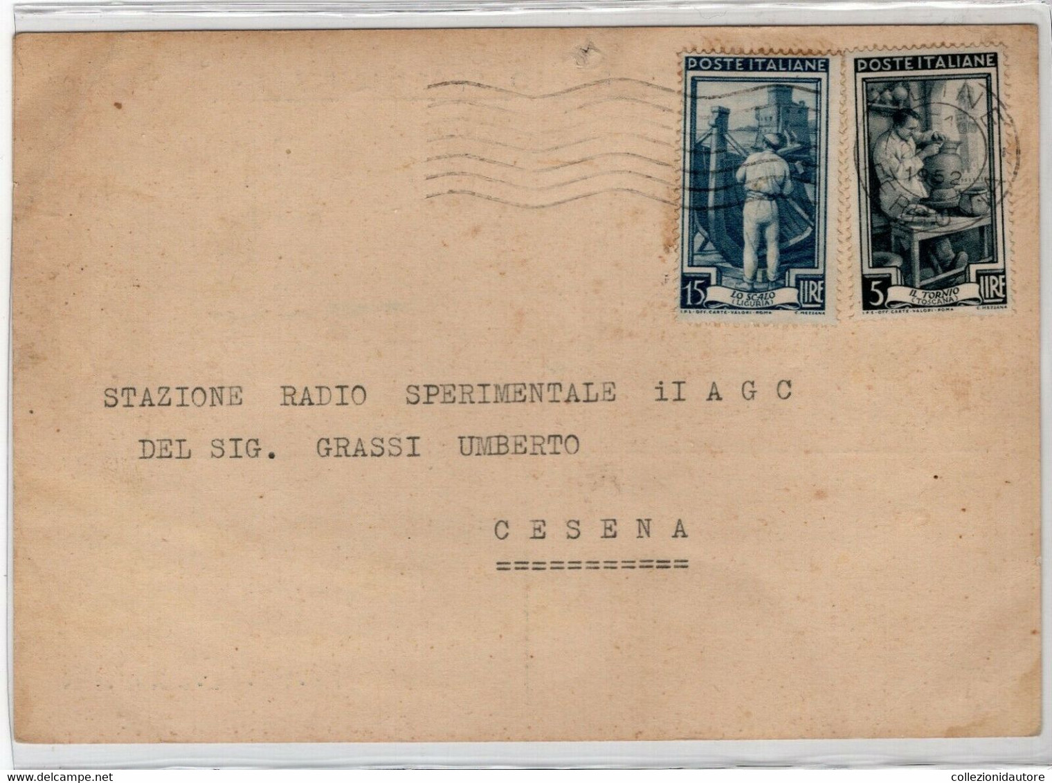 CB - MONTEGNACCO DI CASSACCO - I 1 C Z V  - OPER. DECIANO - UDINE - CARTOLINA QSL FG SPEDITA NEL 1952 MONTEGNACCO-CESENA - CB