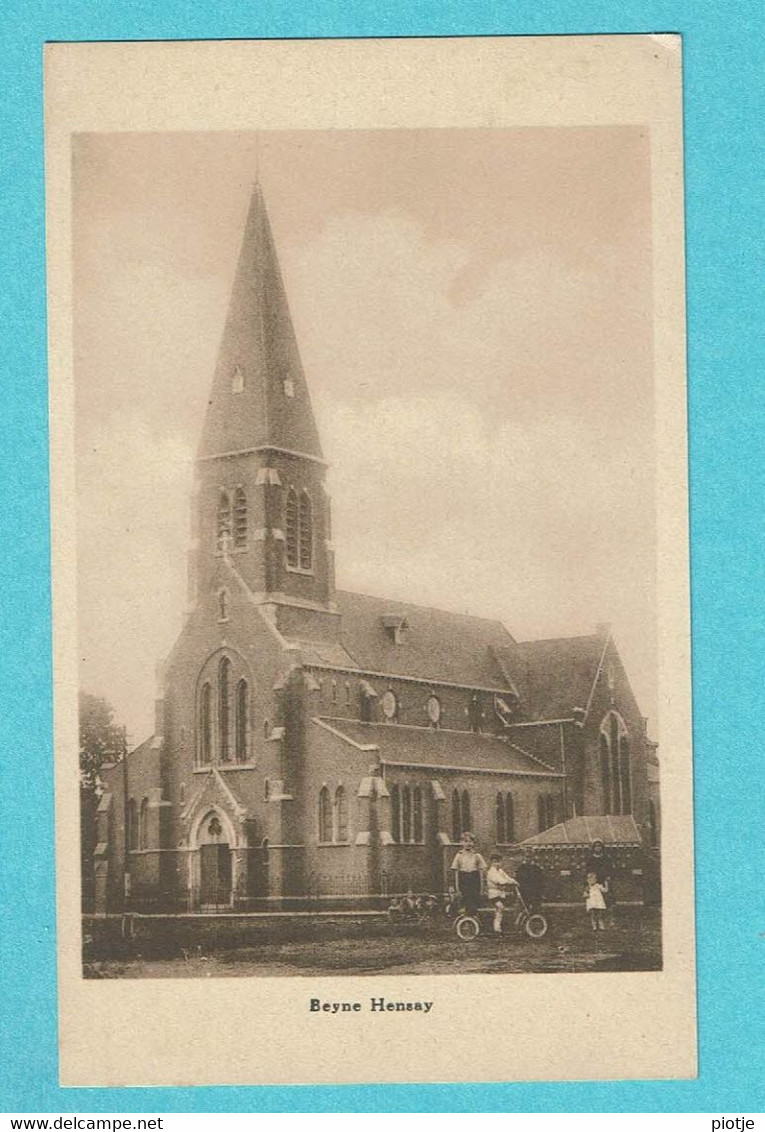 * Beyne Heusay (Liège - La Wallonie) * (Evrard Julémont) église, Church, Kirche, Kerk, Animée, Enfants, Vélo, Old - Beyne-Heusay