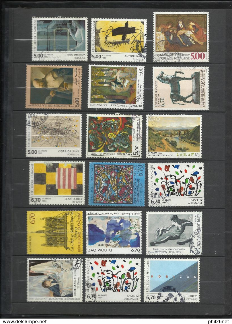 Série artistique de 1961 à 1996  N°1319  à 3014 Oblitérés  TB cachets TB  pas de vagues + KDO    voir scans soldé ! ! !