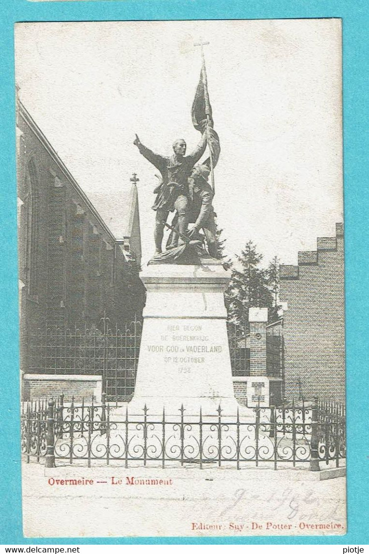 * Overmere - Overmeire (Berlare - Oost Vlaanderen) * (Editeur Suy - De Potter) Le Monument, Statue, Standbeeld, Old - Berlare