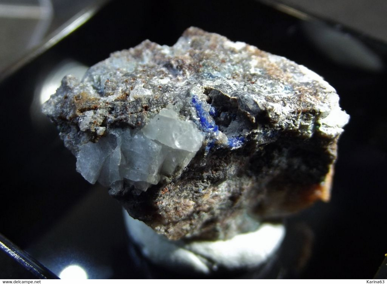 Linarite On Matrix ( 2 X 1 X 1cm ) -  Breisgau-Hochschwarzwald - Baden-Württemberg - Germany - Minéraux