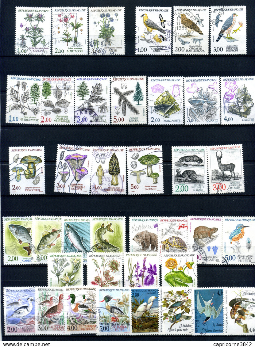 1983 à 1995 - Lot De 39 Timbres Oblitérés - Séries FLORE-FAUNE-NATURE - Certaines Séries Incomplètes - Used Stamps