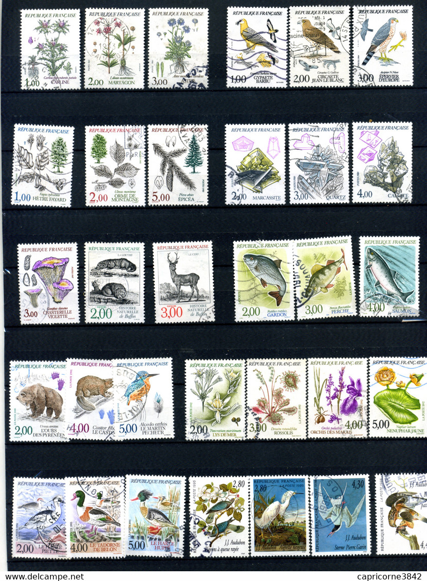 1983 à 1995 - Lot De 32 Timbres Oblitérés - Séries FLORE-FAUNE-NATURE - Certaines Séries Incomplètes - Oblitérés