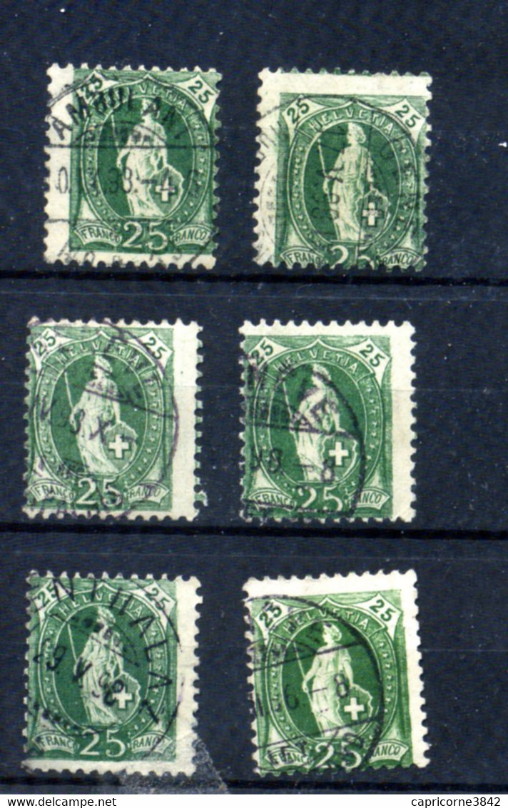 Helvetia Debout N° 72 - Variété De Piquage - Used Stamps