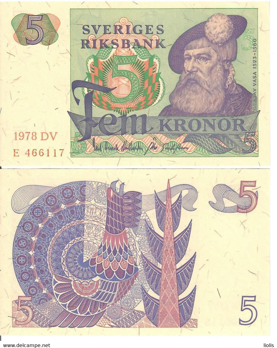 Sweden P-51d 5 Kronor 1978  UNC - Svezia